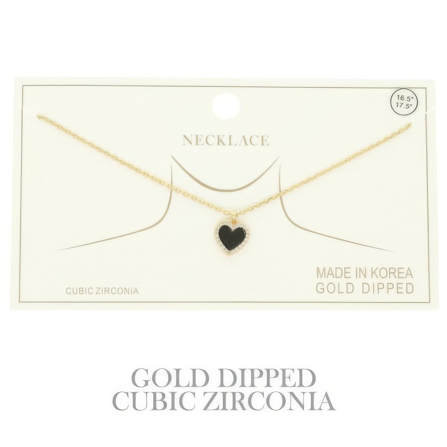 Gold Plated Cz Heart Pendant Necklace