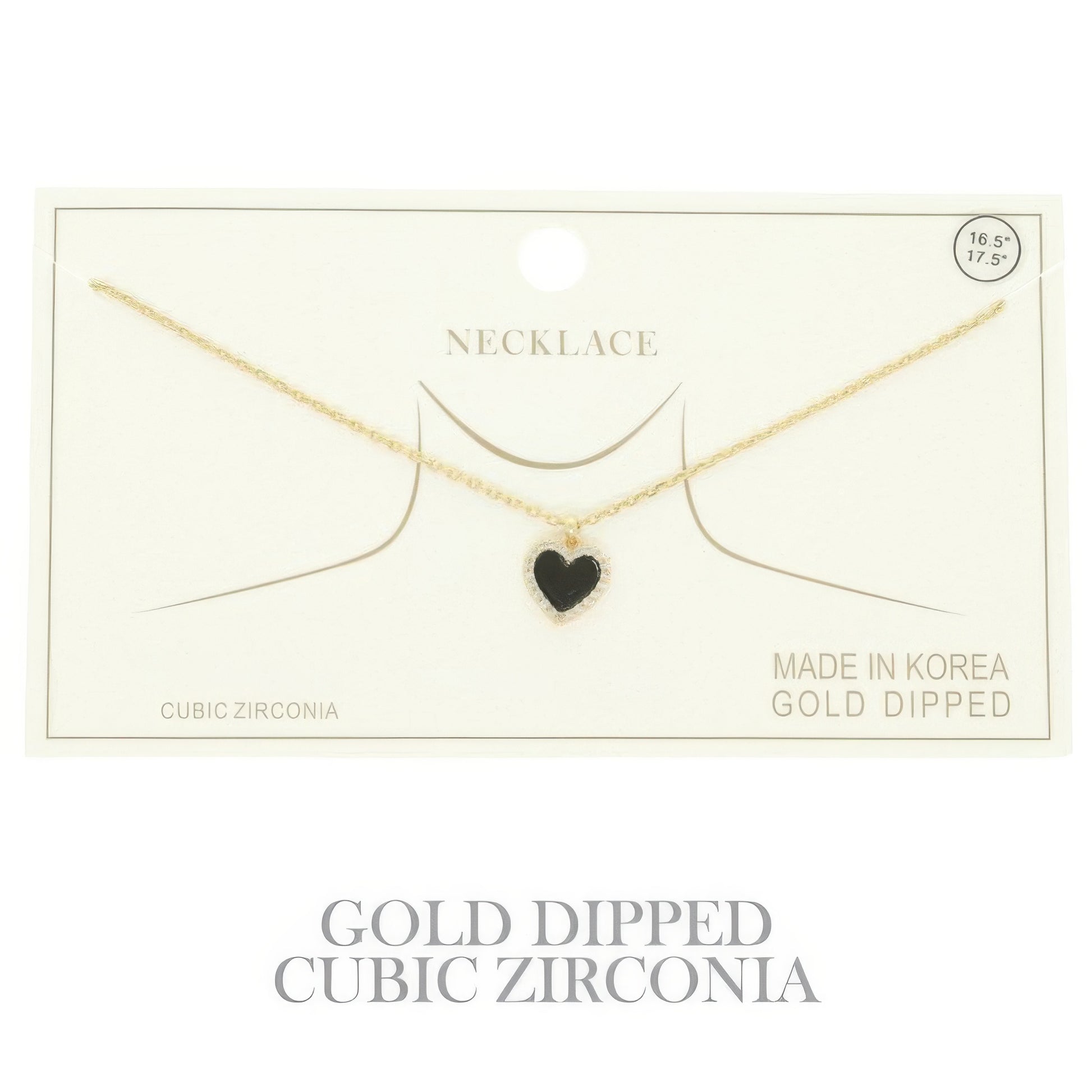 Gold Plated Cz Heart Pendant Necklace