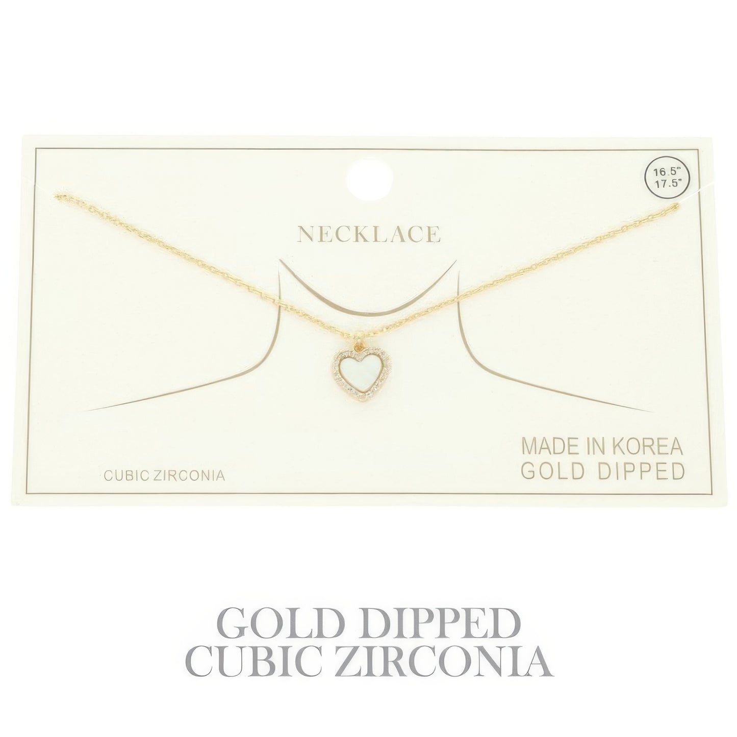 Gold Plated Cz Heart Pendant Necklace