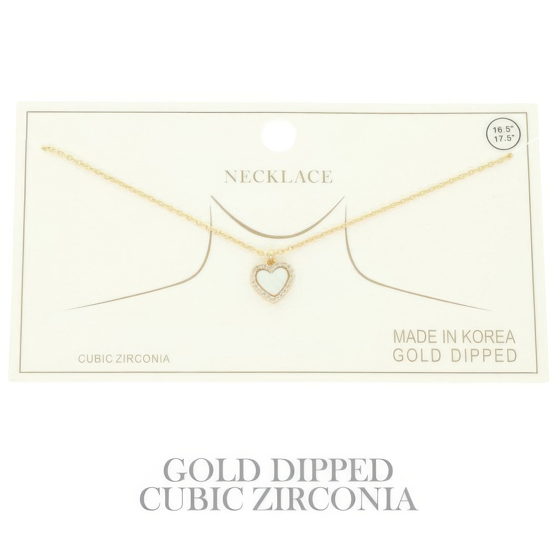 Gold Plated Cz Heart Pendant Necklace