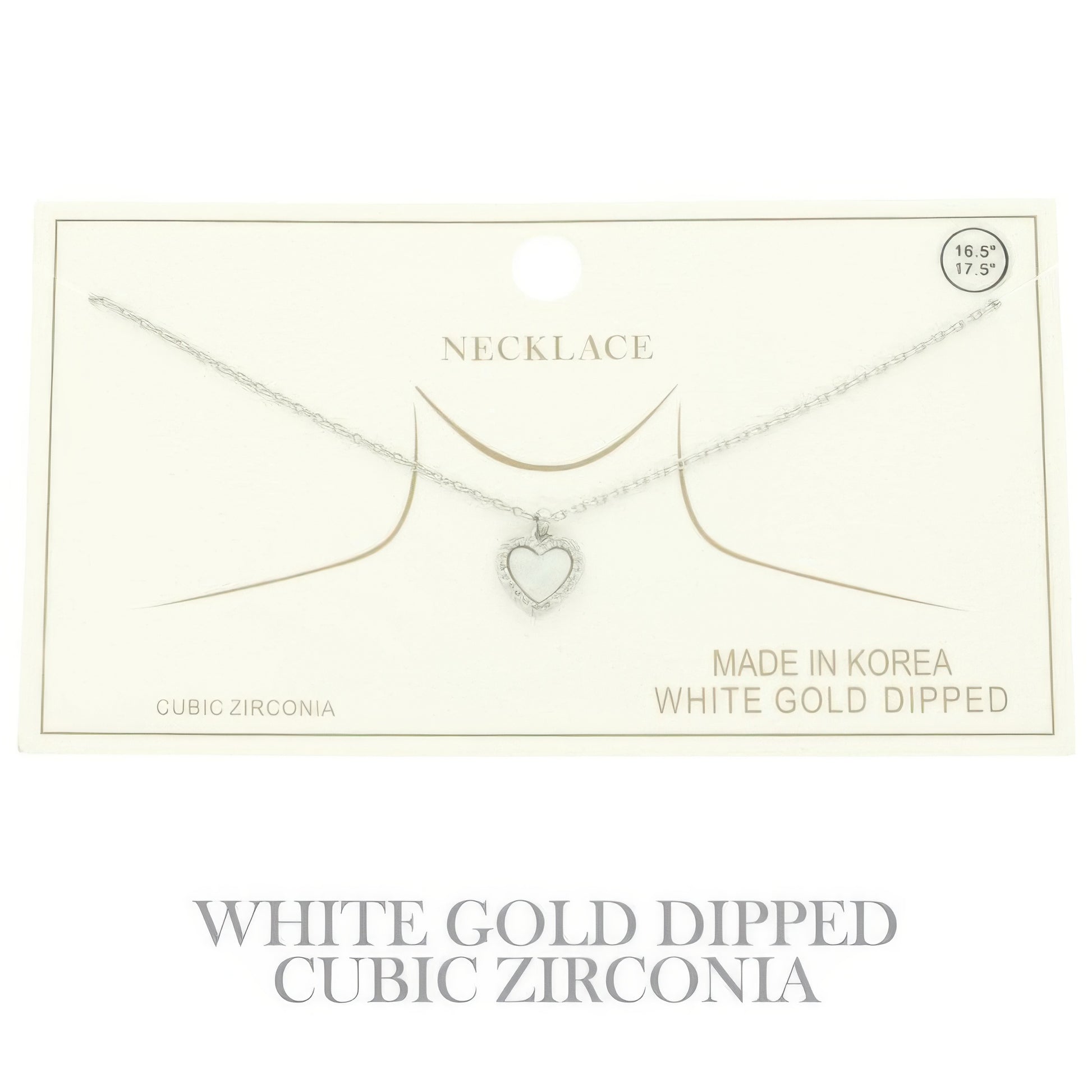Gold Plated Cz Heart Pendant Necklace