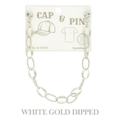 Gold Plated Twist Link Cap Chain And Pin