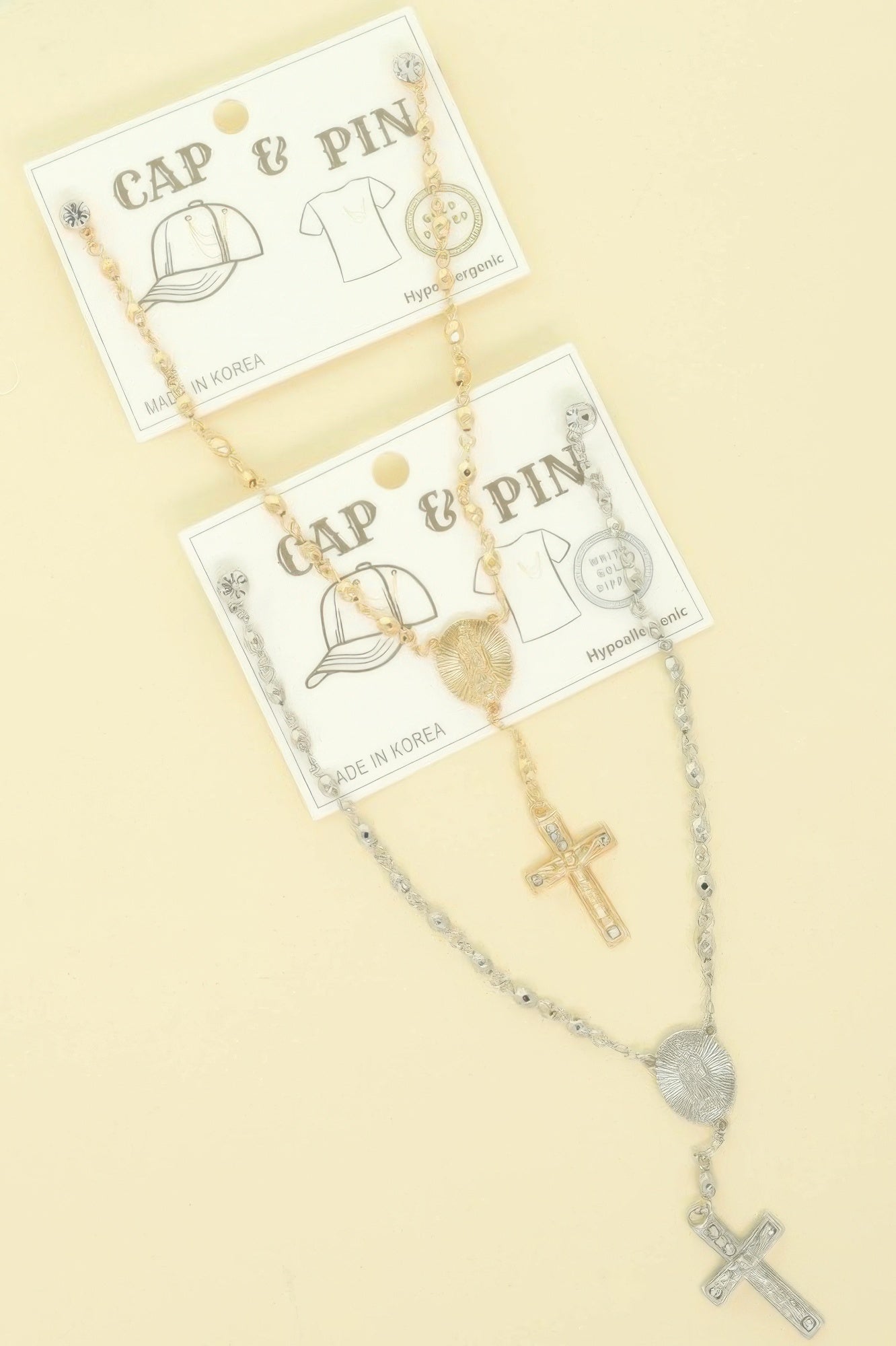 Gold Plated Religious Theme Charm Hat Chain