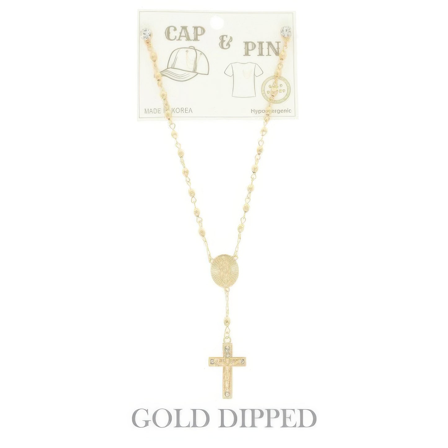 Gold Plated Religious Theme Charm Hat Chain
