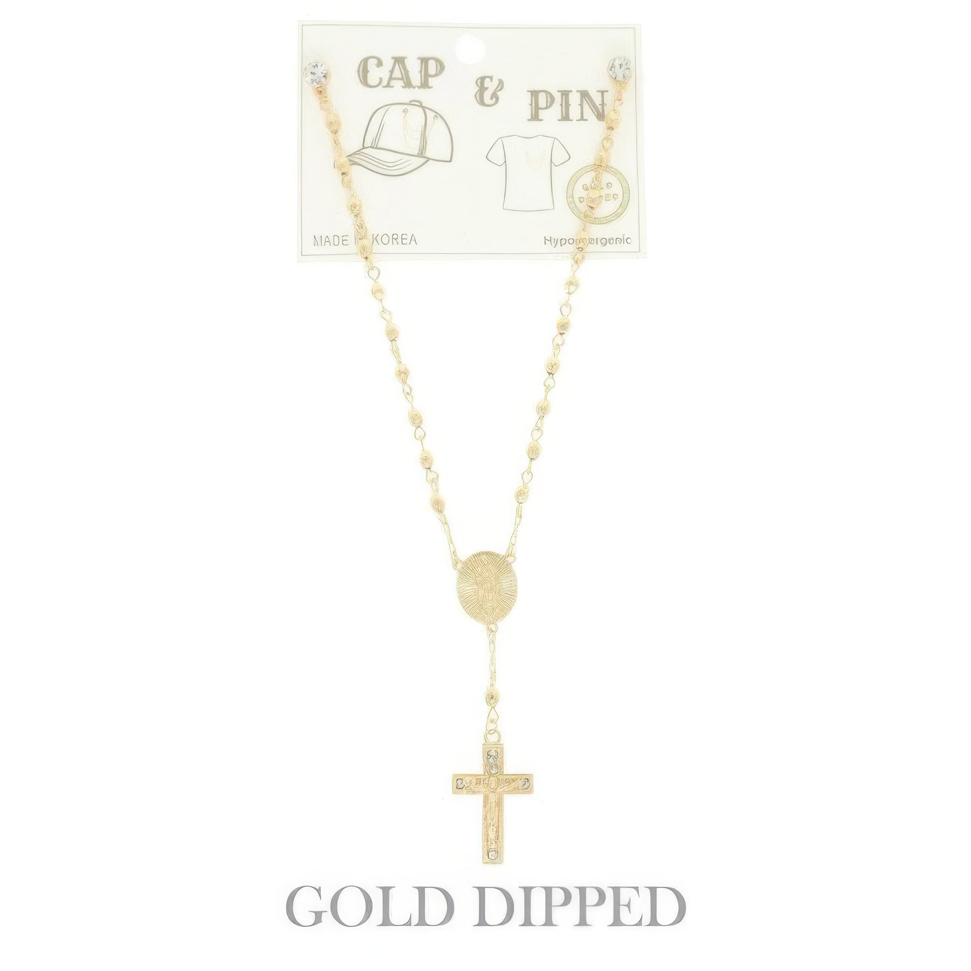 Gold Plated Religious Theme Charm Hat Chain