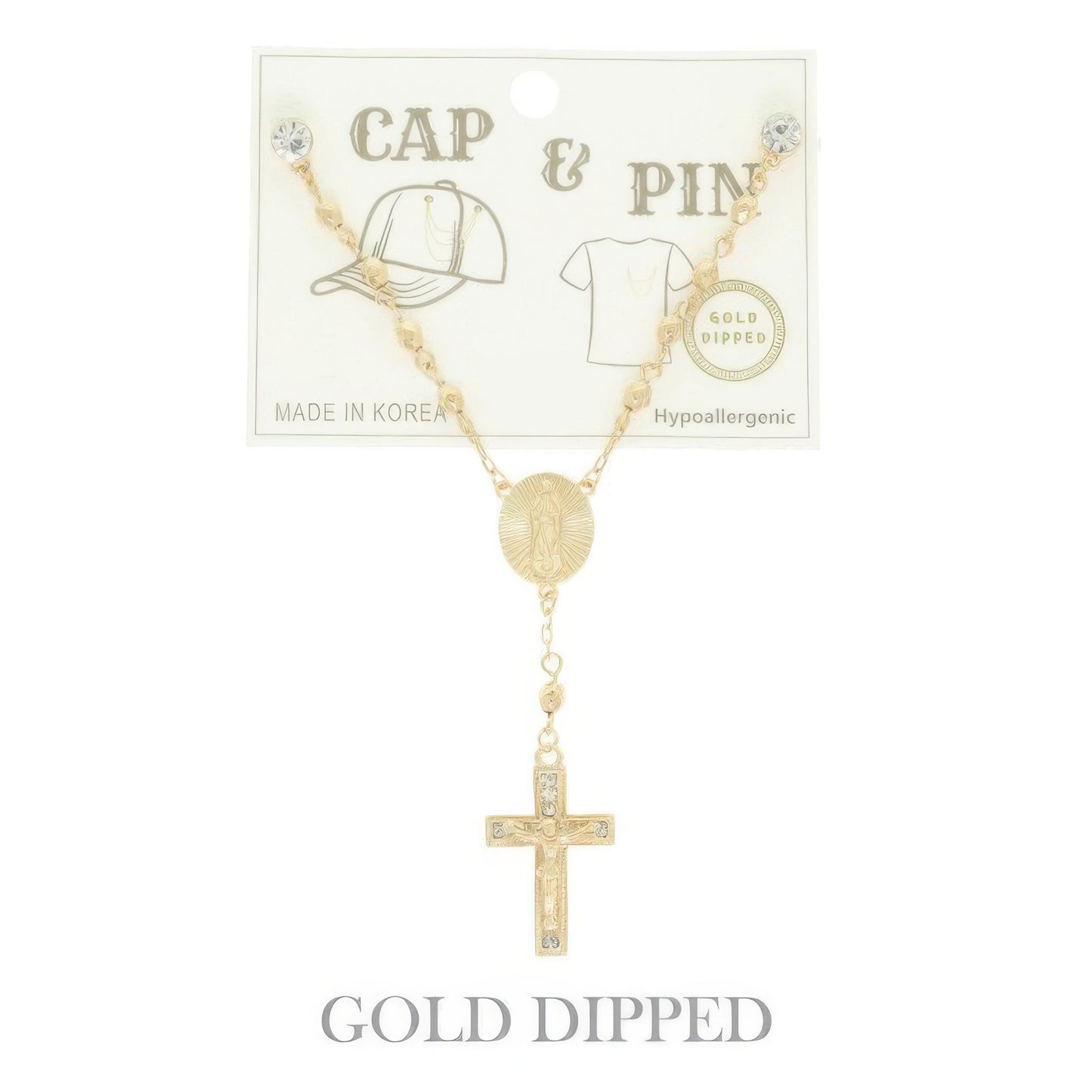 Gold Plated Religious Theme Charm Hat Chain