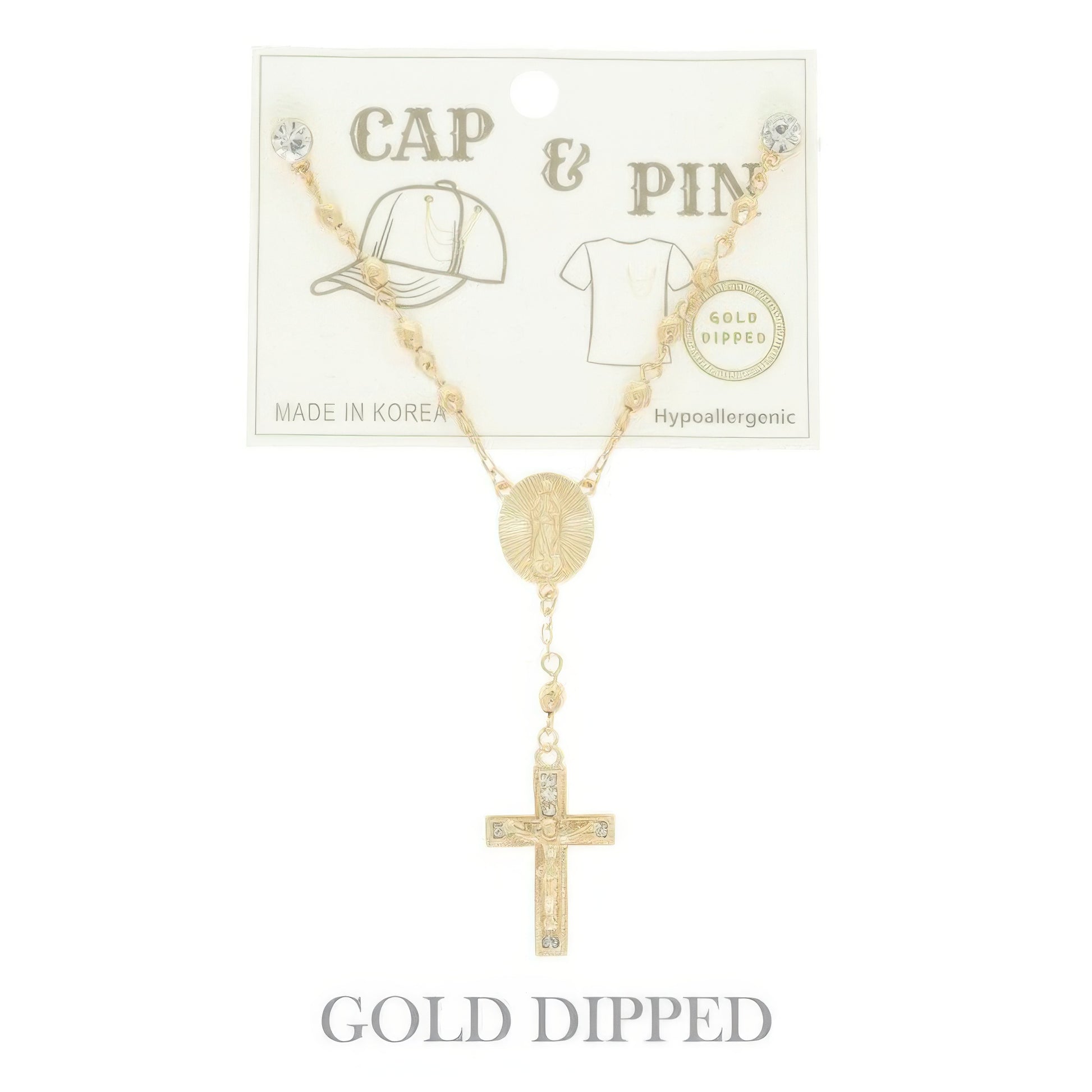 Gold Plated Religious Theme Charm Hat Chain