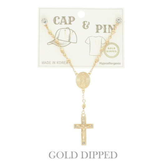 Gold Plated Religious Theme Charm Hat Chain