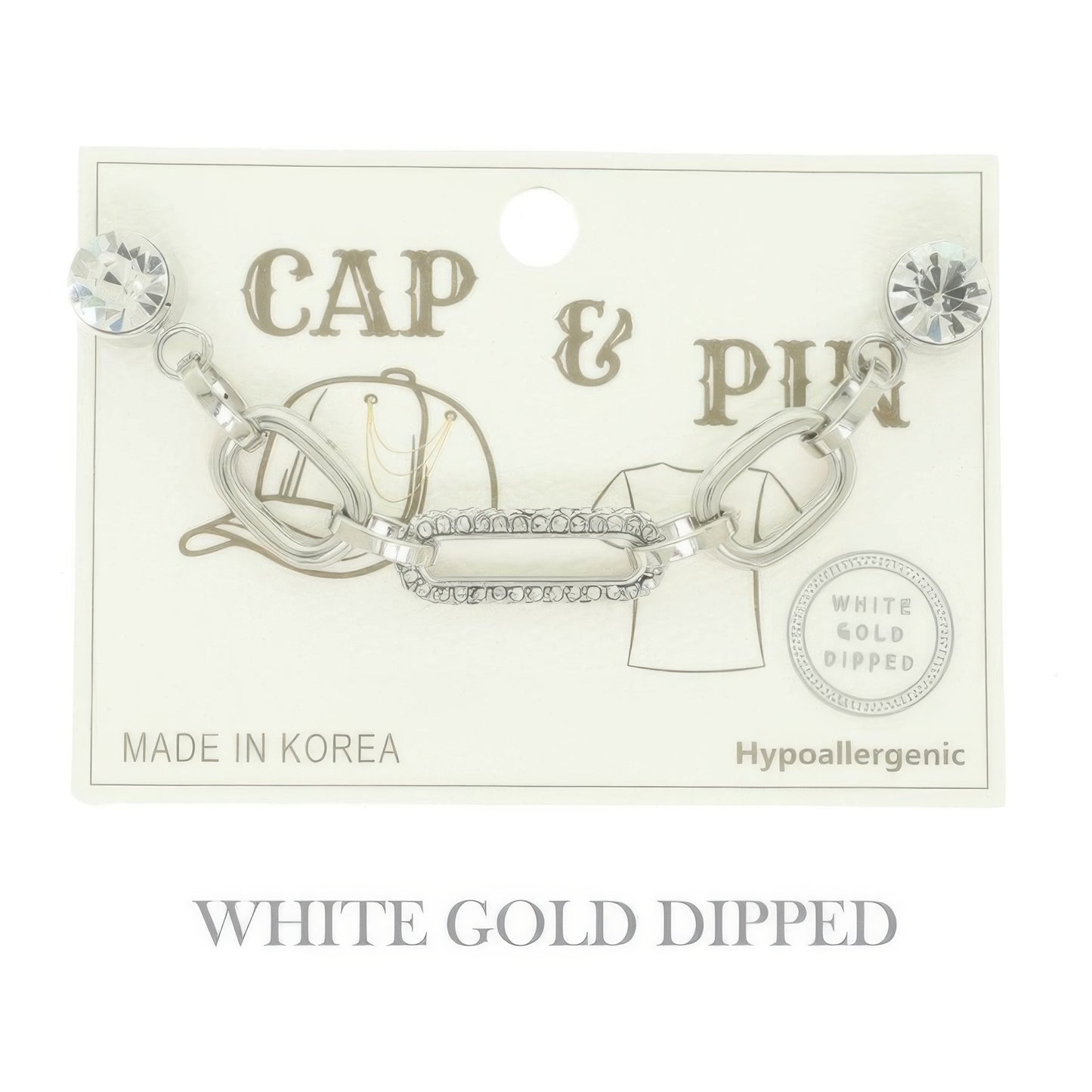 Gold Plated Rolo Paperclip Link Cap Chain And Pin