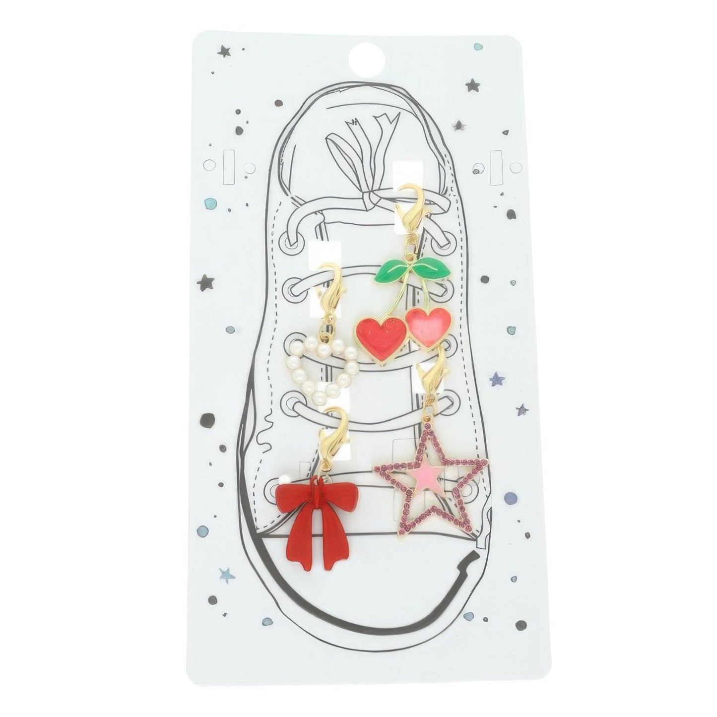 5pc Heart Theme Assorted Charm Set