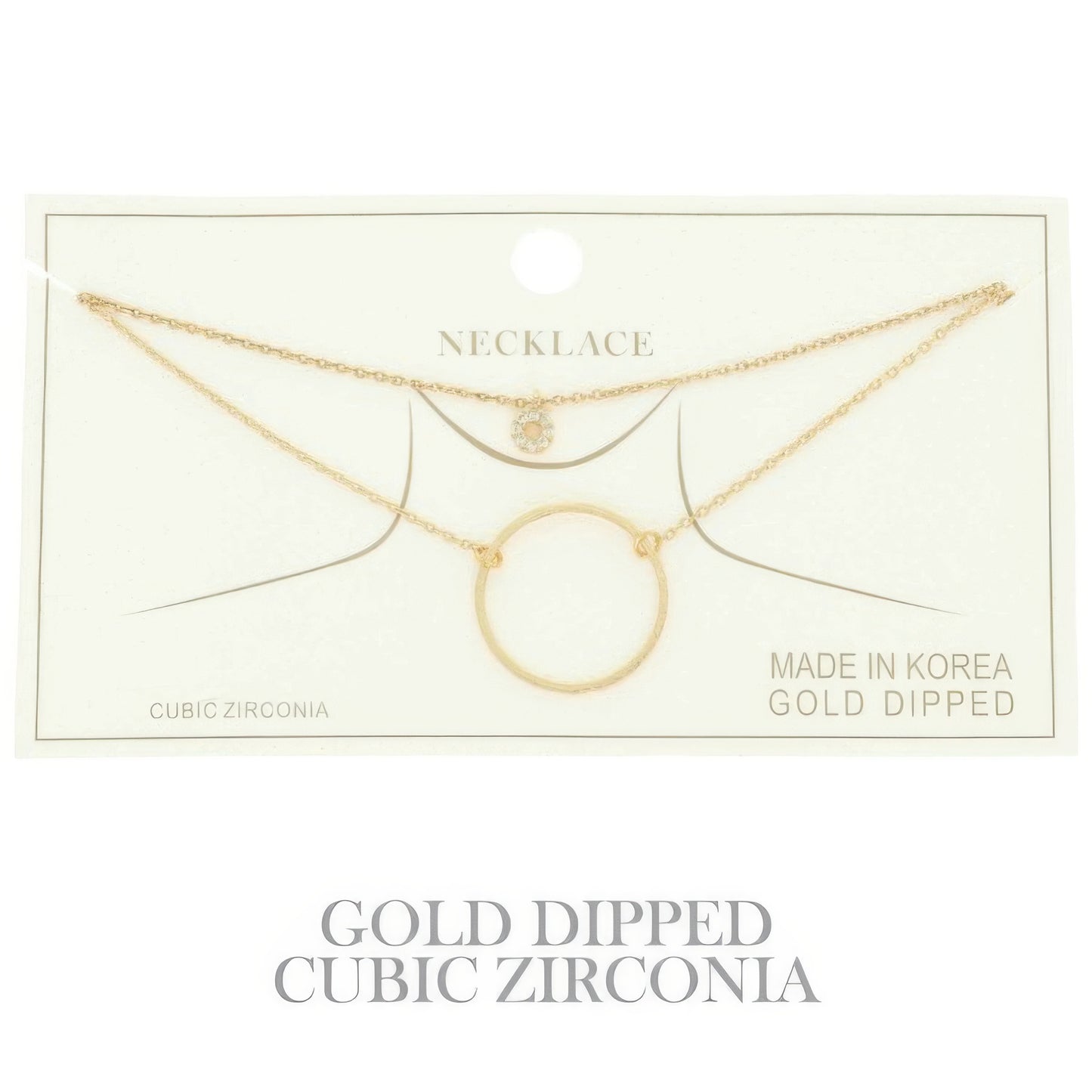 Cz Gold Plated Round Cut Pendant Necklace