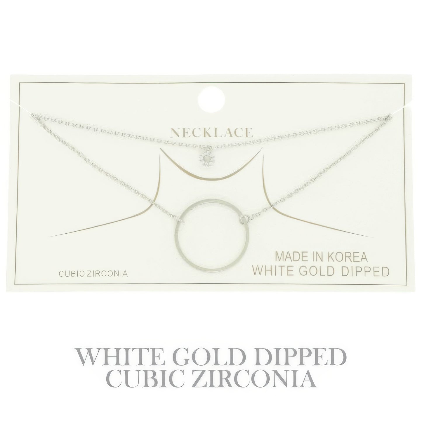 Cz Gold Plated Round Cut Pendant Necklace