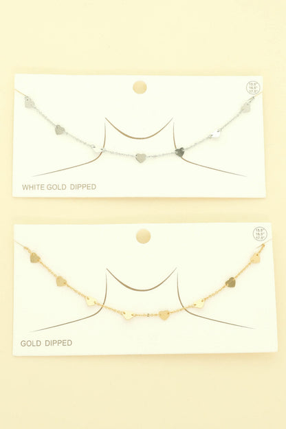 Gold Plated Disc Chain Link Necklace