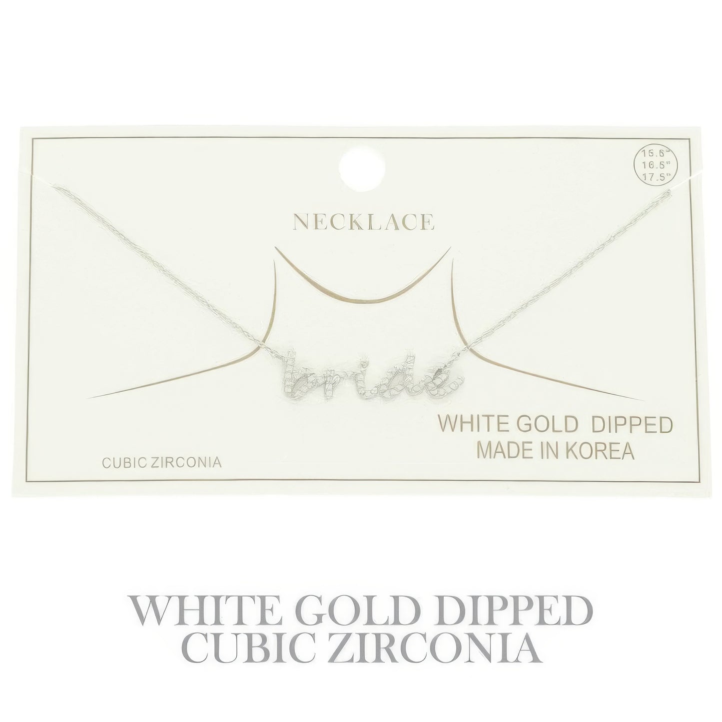 Cz Gold Plated Bride Pendant Necklace