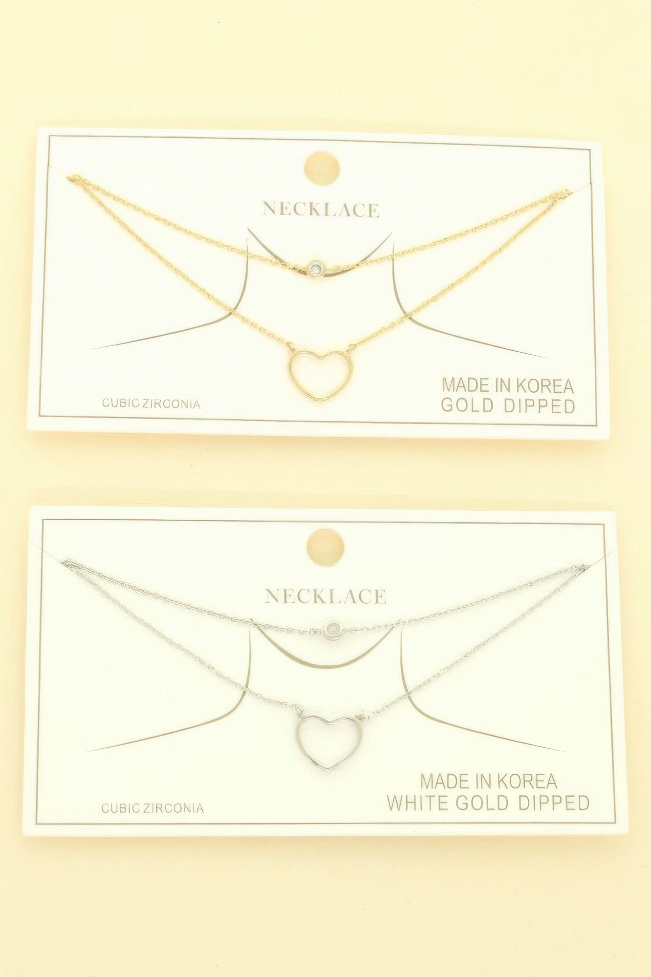 Cz Gold Plated Heart Cut Pendant Necklace