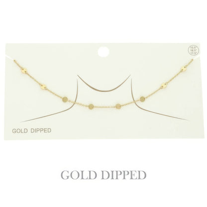 Gold Plated Disc Chain Link Necklace