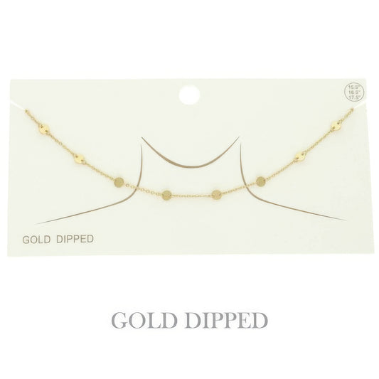 Gold Plated Disc Chain Link Necklace