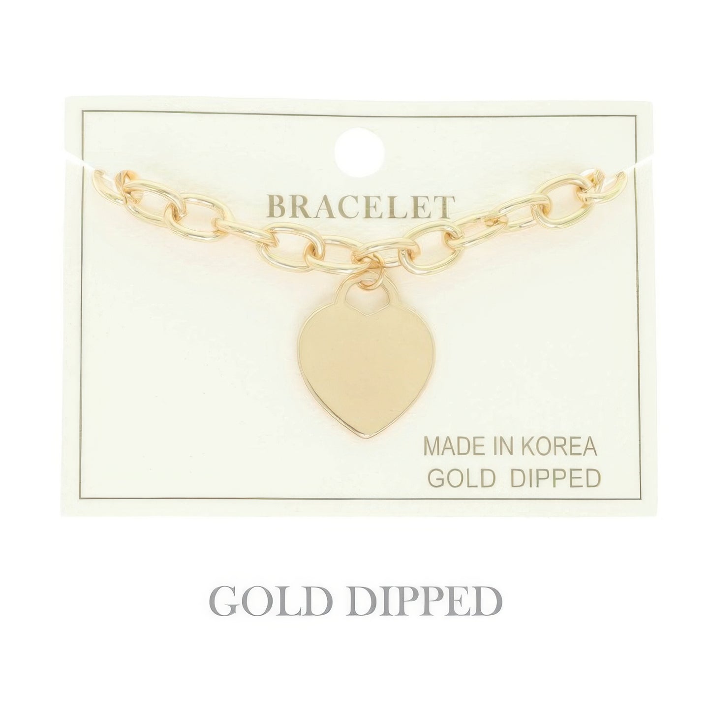 Gold Plated Heart Charm Bracelet