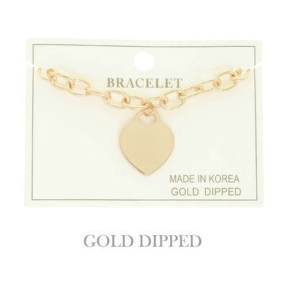 Gold Plated Heart Charm Bracelet