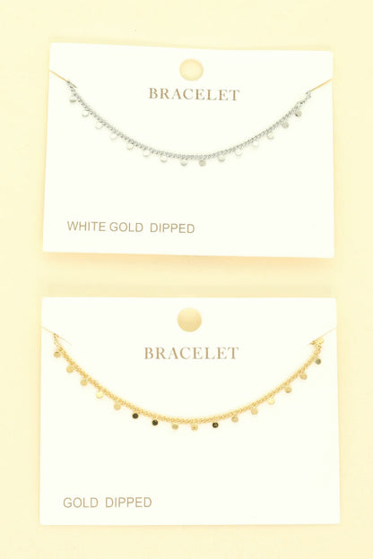 Gold Plated Disc Chain Link Bracelet