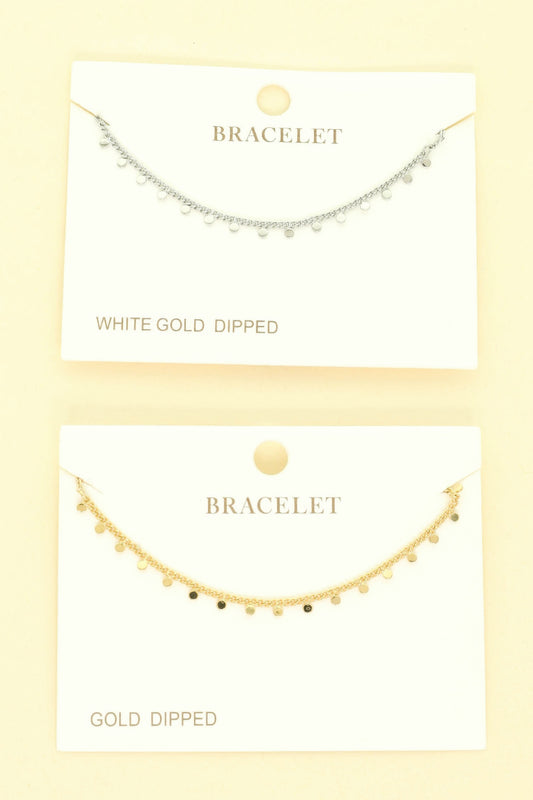 Gold Plated Disc Chain Link Bracelet