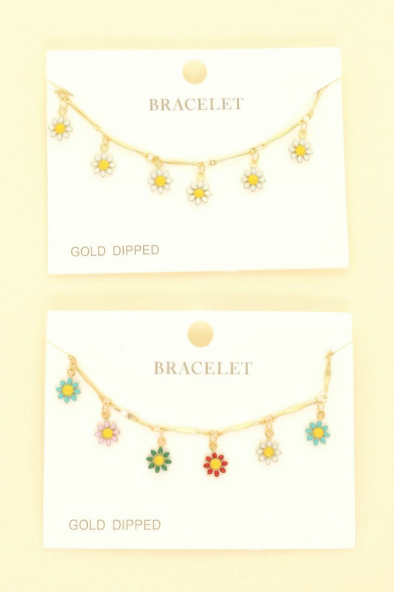 Gold Plated Floral Charm Bracelet