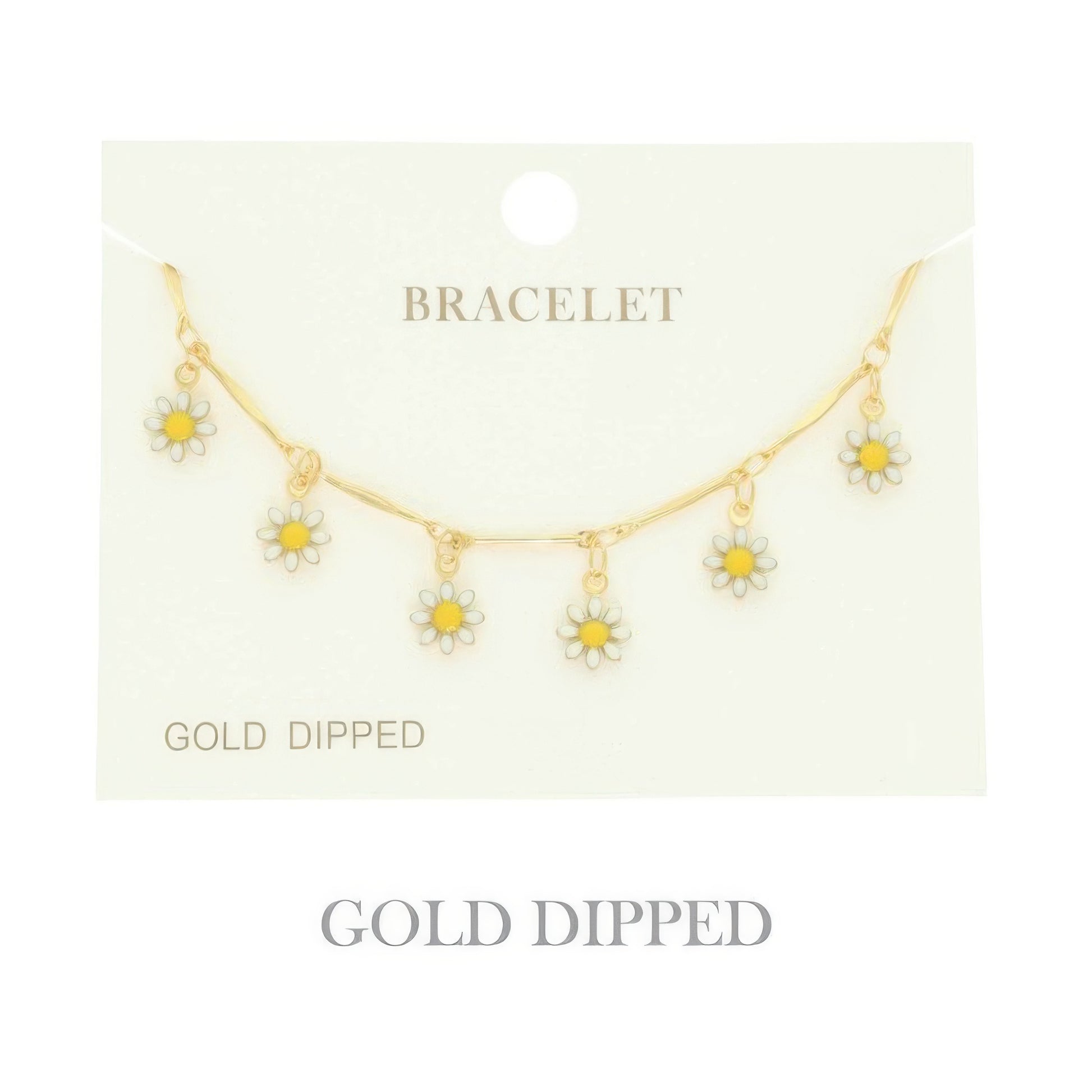 Gold Plated Floral Charm Bracelet