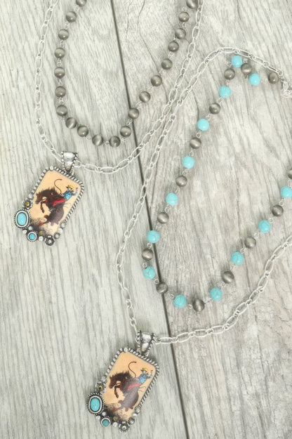 Western Rodeo Cowboy Beaded Necklace