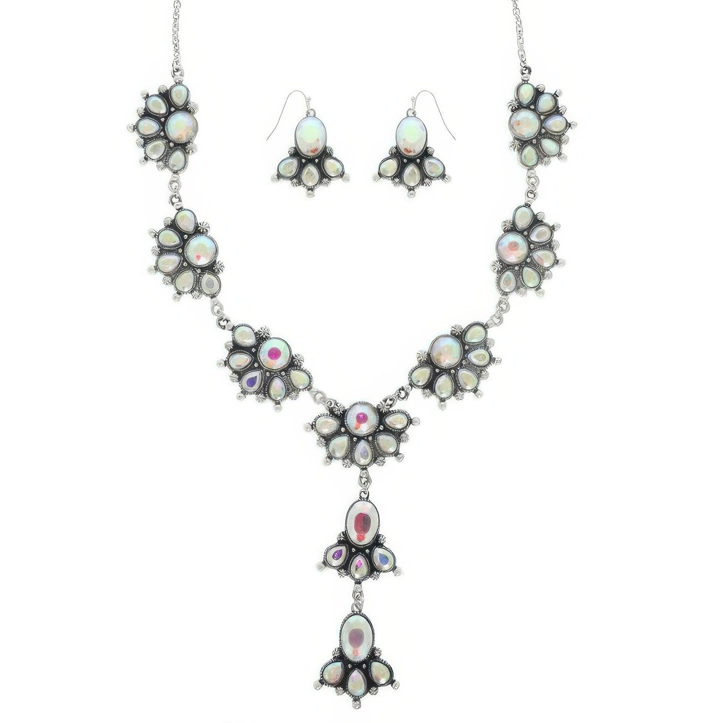 Western Jeweled Y-shaped Necklace Set