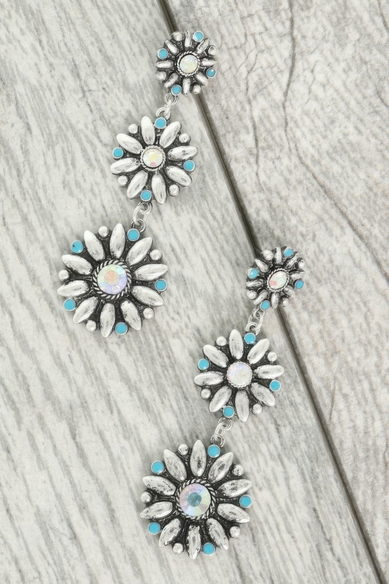 Western Floral Concho Linear Earrings
