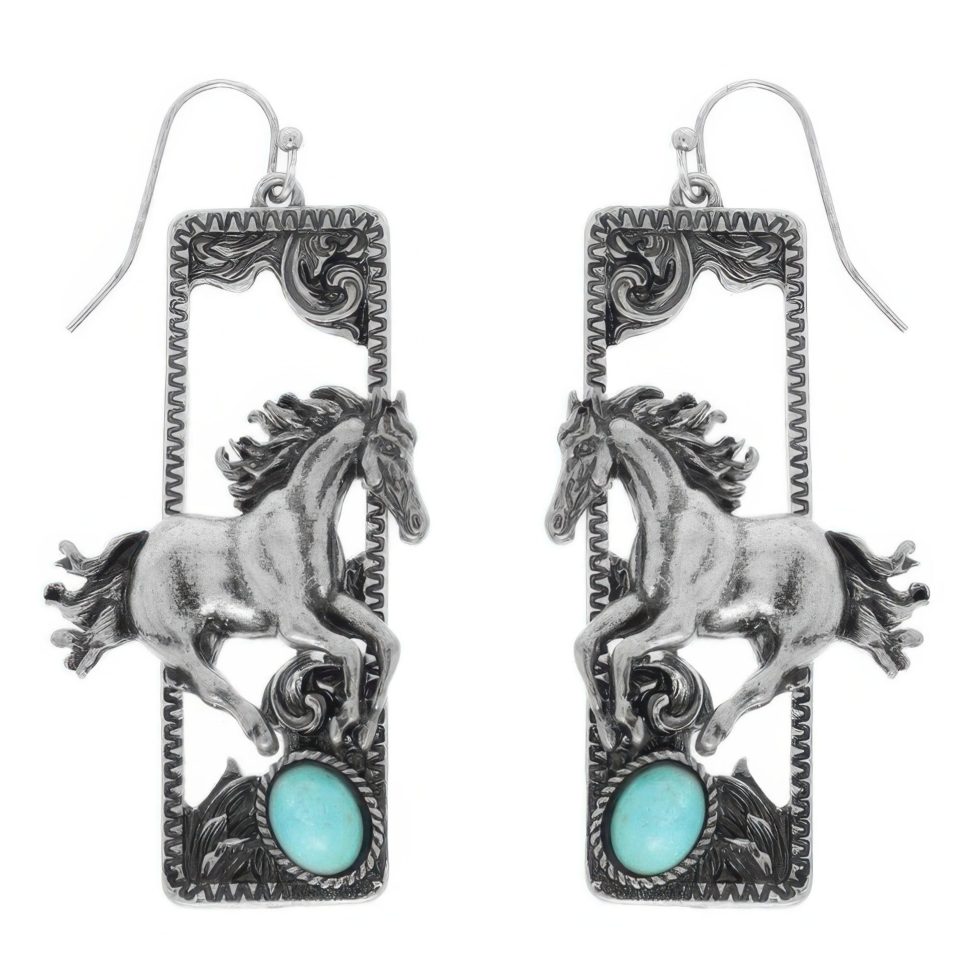 Western Wild Horse Dangle Earrings