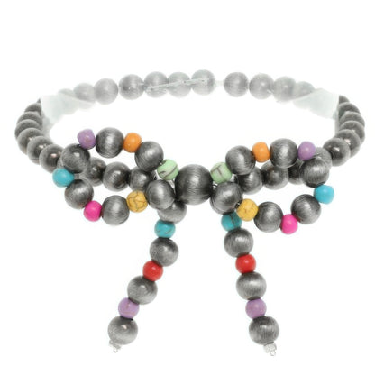 Western Bow Beaded Stretch Bracelet
