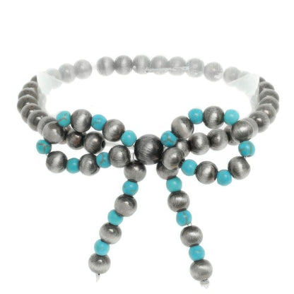 Western Bow Beaded Stretch Bracelet