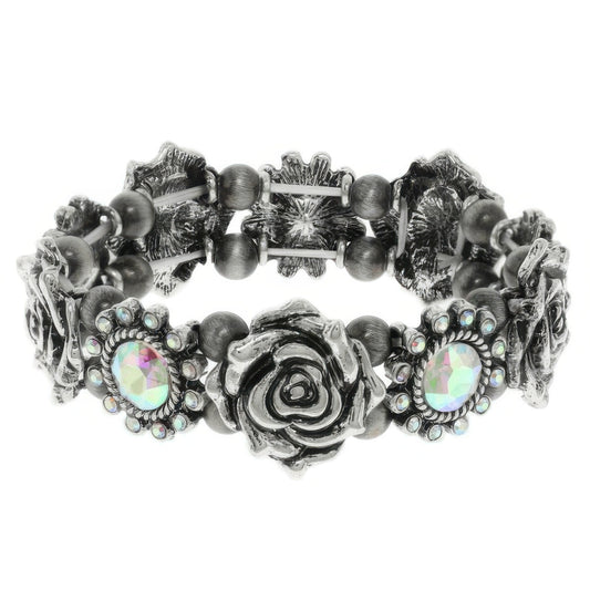 Western Rose Themed Stretch Bracelet