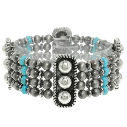Western Rounded Rectangle Concho Bracelet