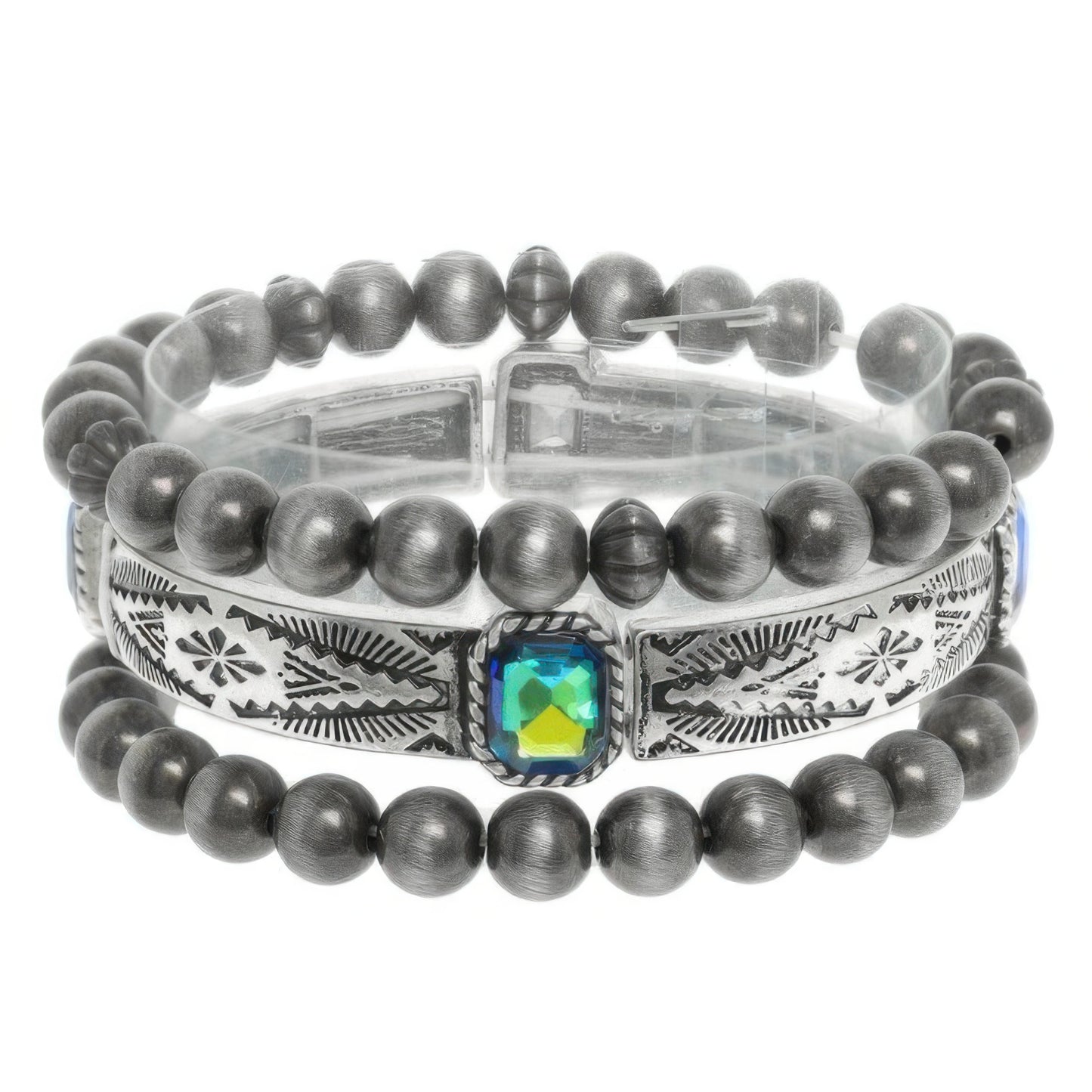 3pc Western Crystal Beaded Bracelet Set