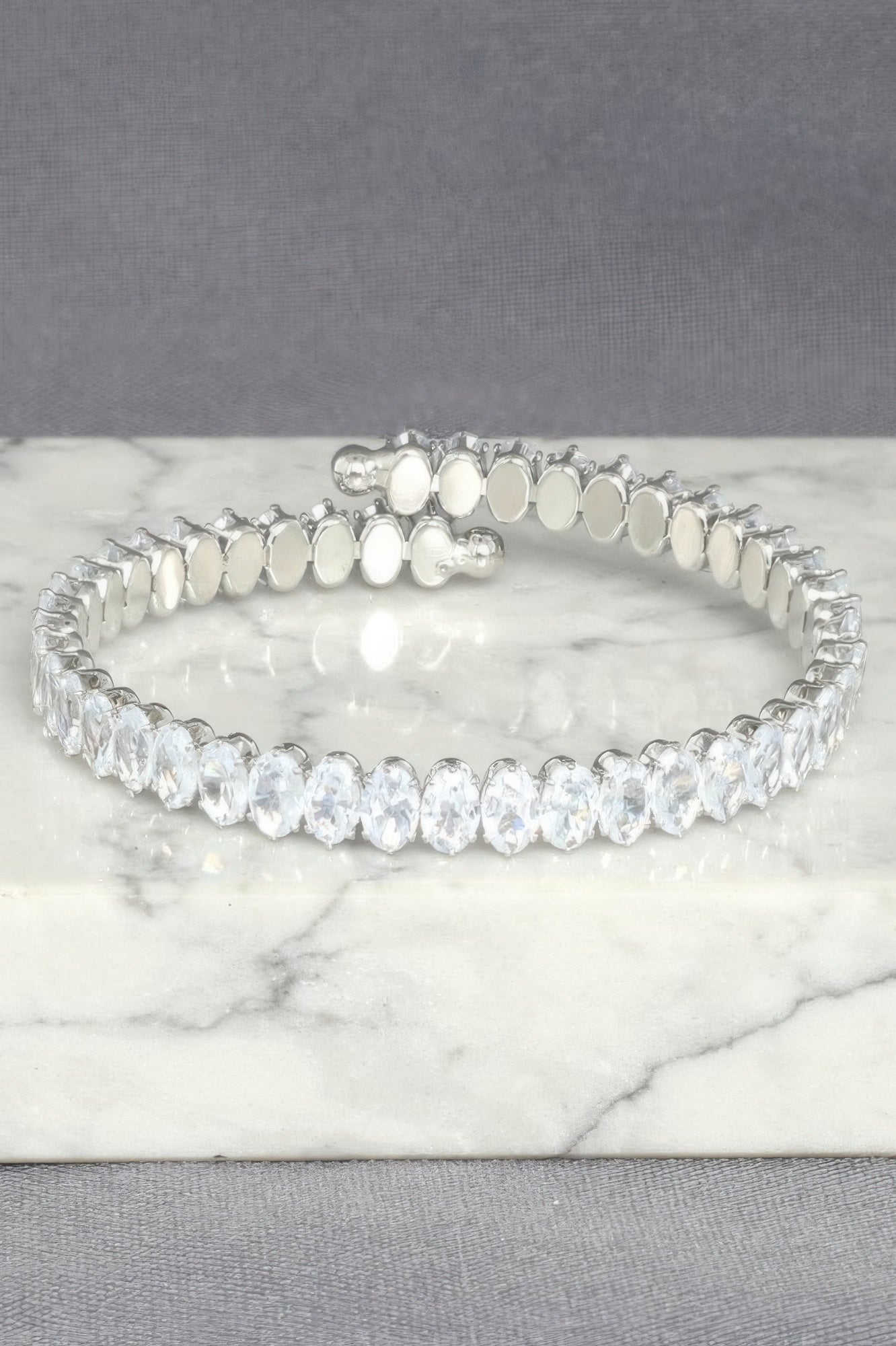 White Gold Plated Cz Tennis Bracelet