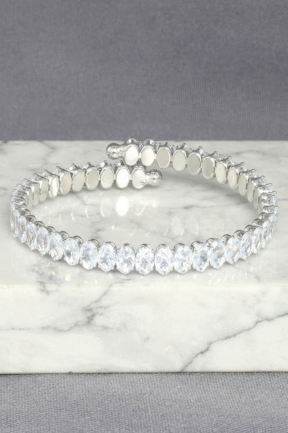 White Gold Plated Cz Tennis Bracelet