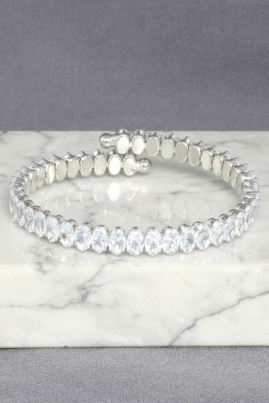 White Gold Plated Cz Tennis Bracelet