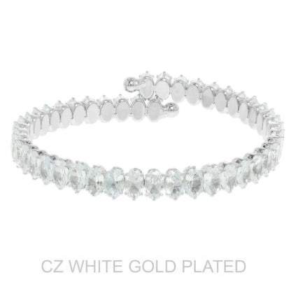 White Gold Plated Cz Tennis Bracelet