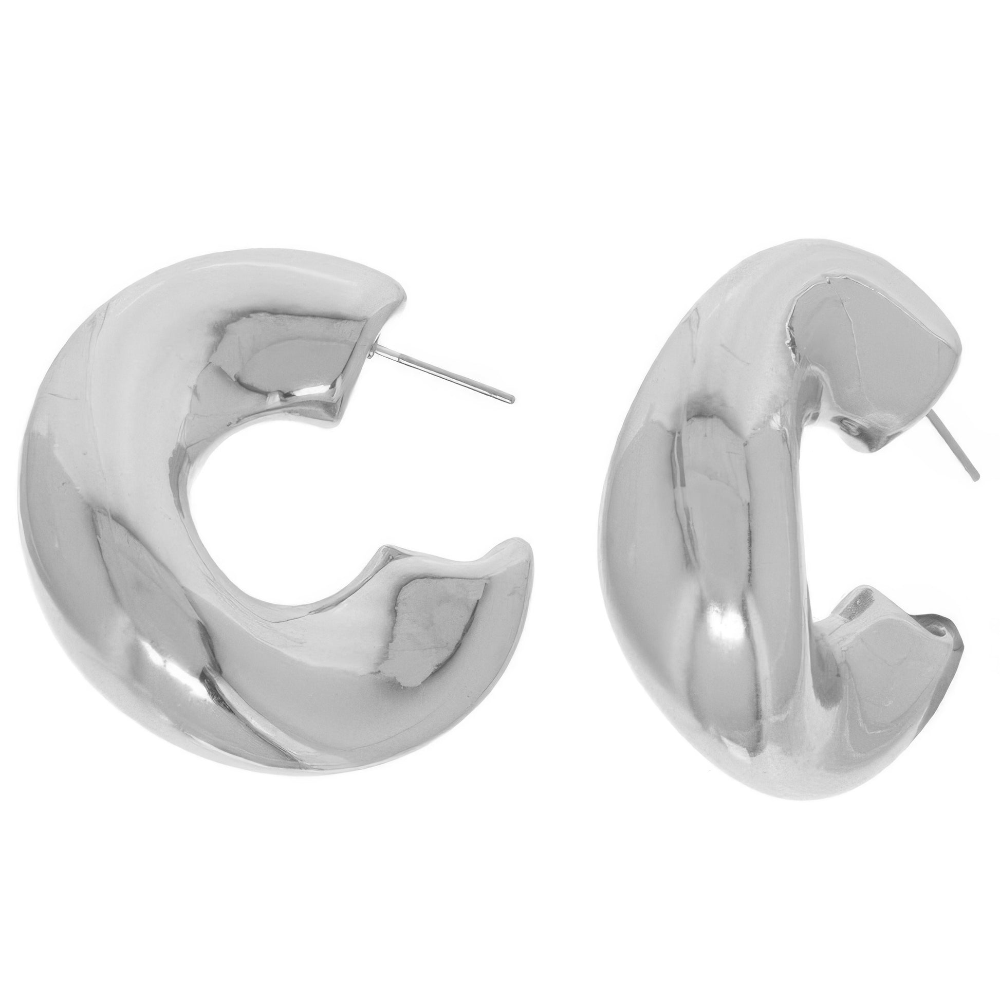 Polished Chunky Hoop Earrings