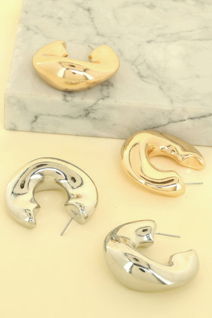 Polished Chunky Hoop Earrings