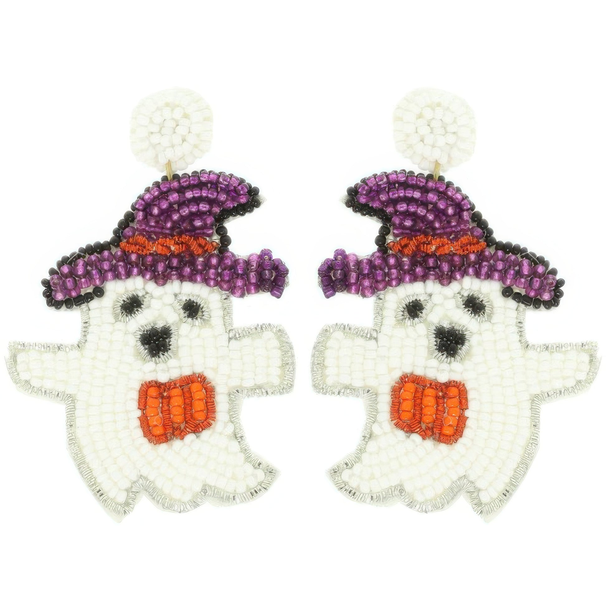 Halloween Bewitched Ghost Beaded Earrings