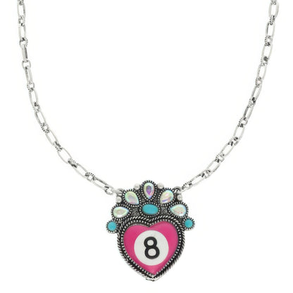 Western Eight Ball Pendant Necklace