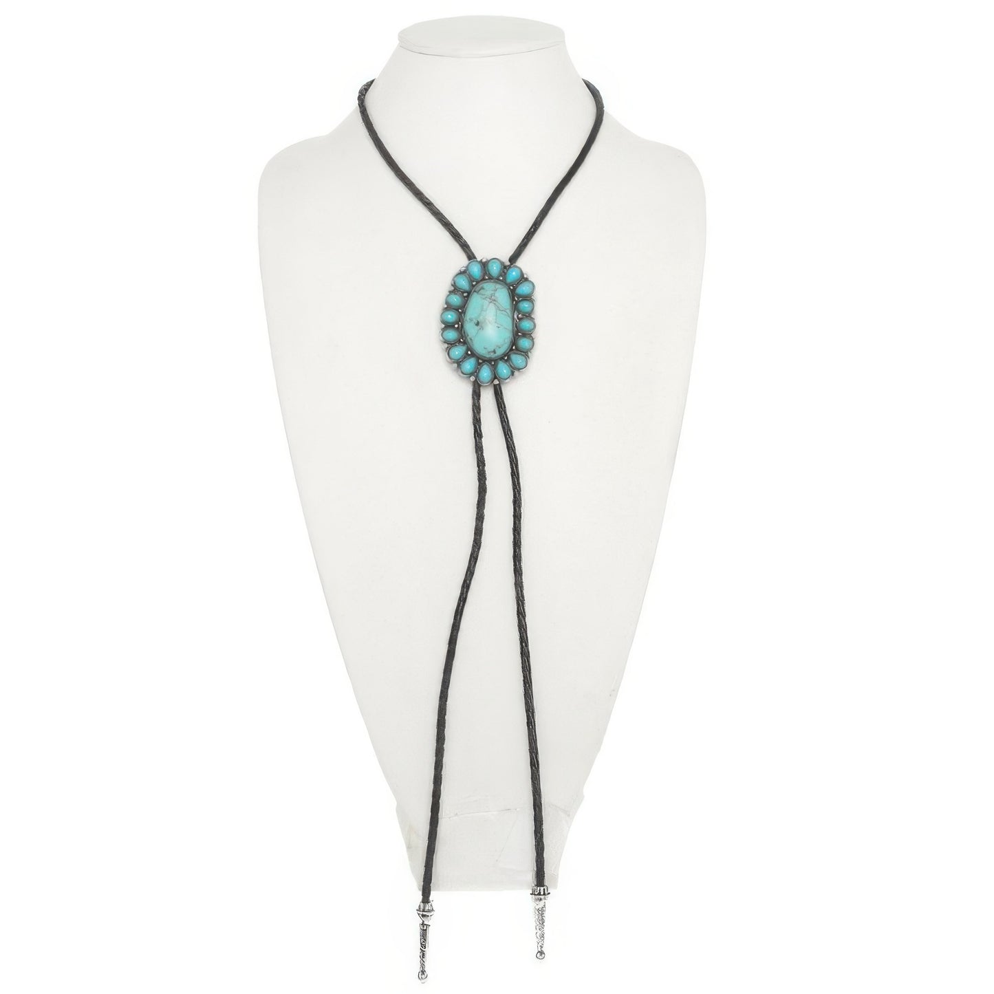 Western Turquoise Concho Bolo Necklace