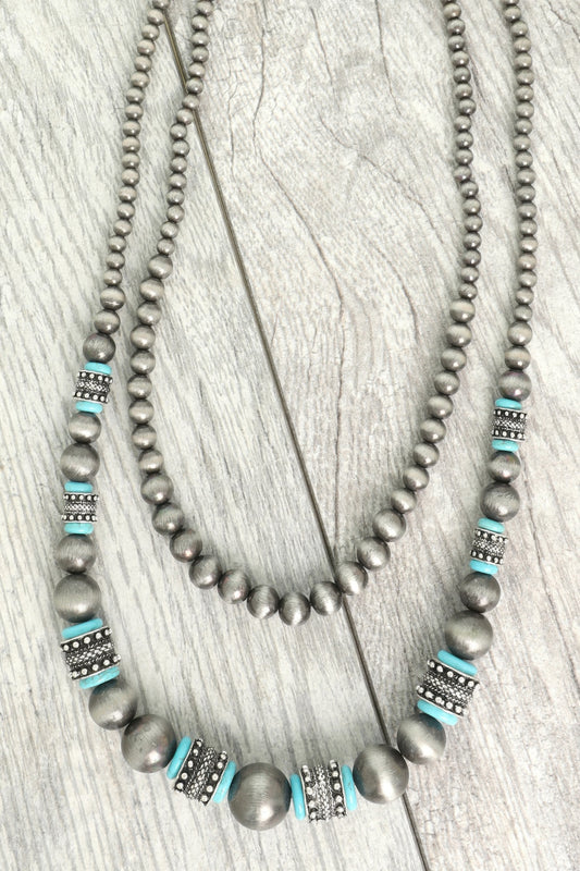 Western Multi Strand Beaded Necklace