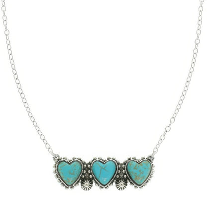 Western Jeweled Heart Pendant Necklace