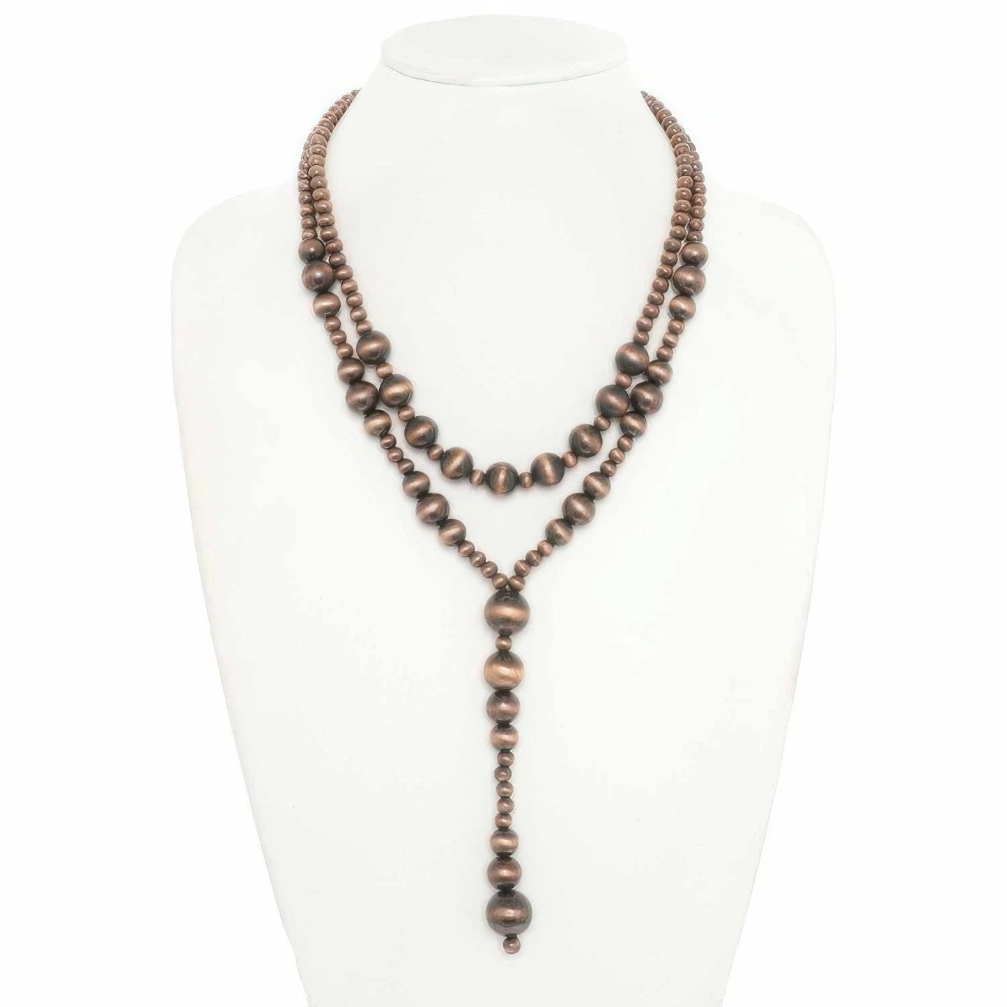 Western Multi Strand Beaded Lariat Necklace