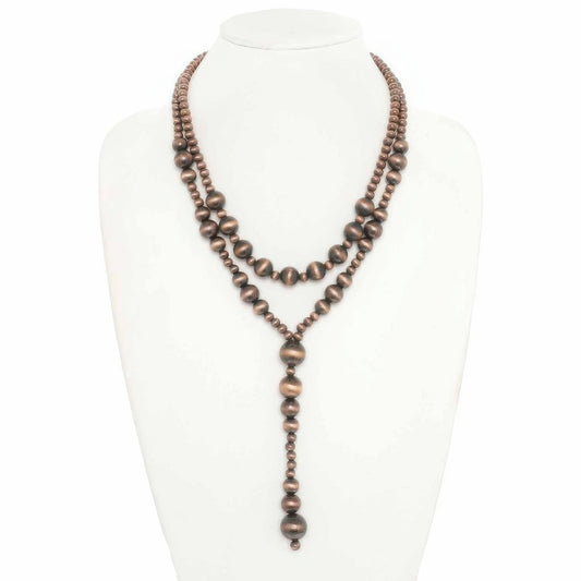 Western Multi Strand Beaded Lariat Necklace