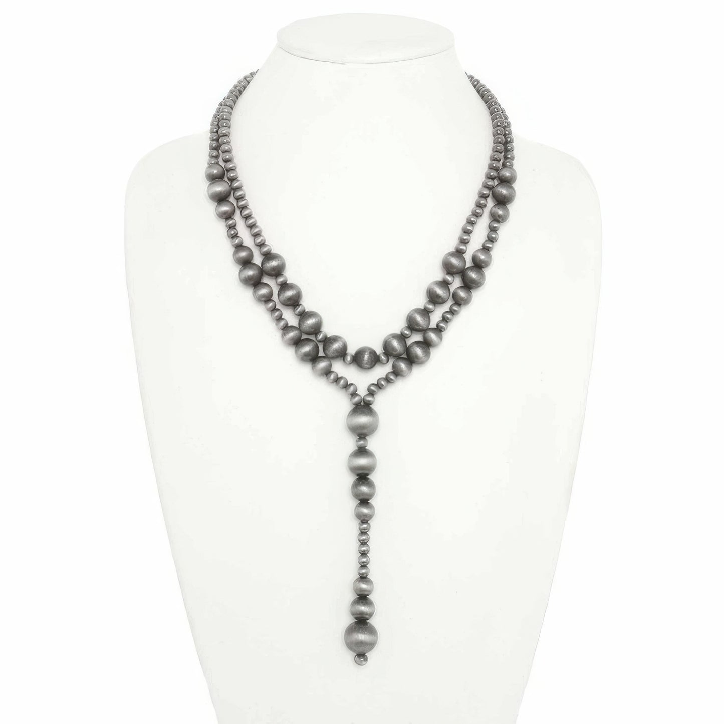 Western Multi Strand Beaded Lariat Necklace